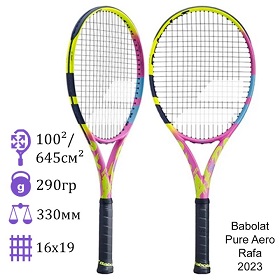   Babolat Pure Aero RAFA  ( yellow/pink/blue)  2023 (290 .)