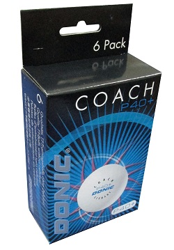 Мячи для настольного тенниса DONIC Coach P40+ бел. 6 шт.